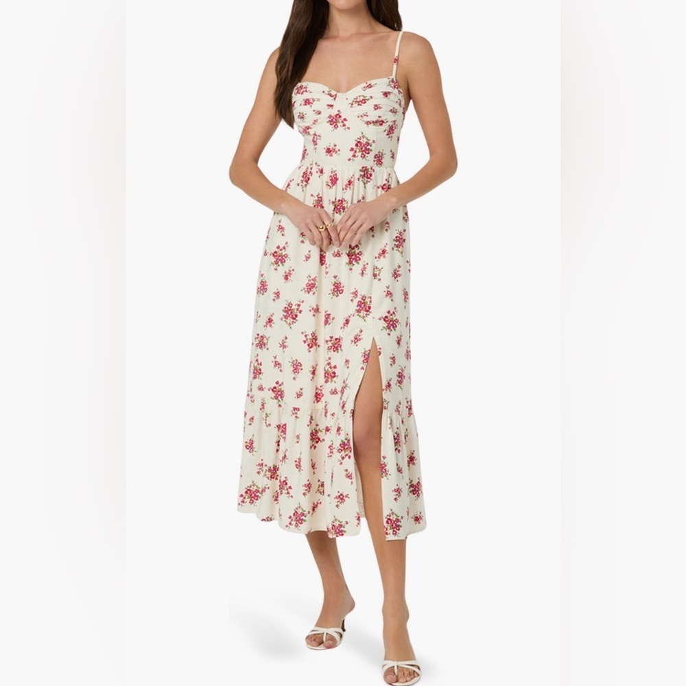 NEW ASTR The Label Floral Pleated Busted Fit Flare B1975